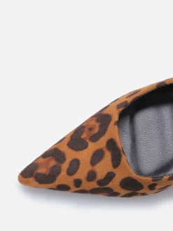 La Modeuse Escarpins slingback pointus Léopard