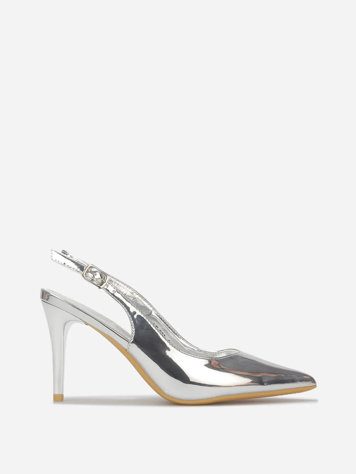 La Modeuse Escarpins slingback vernis Argenté