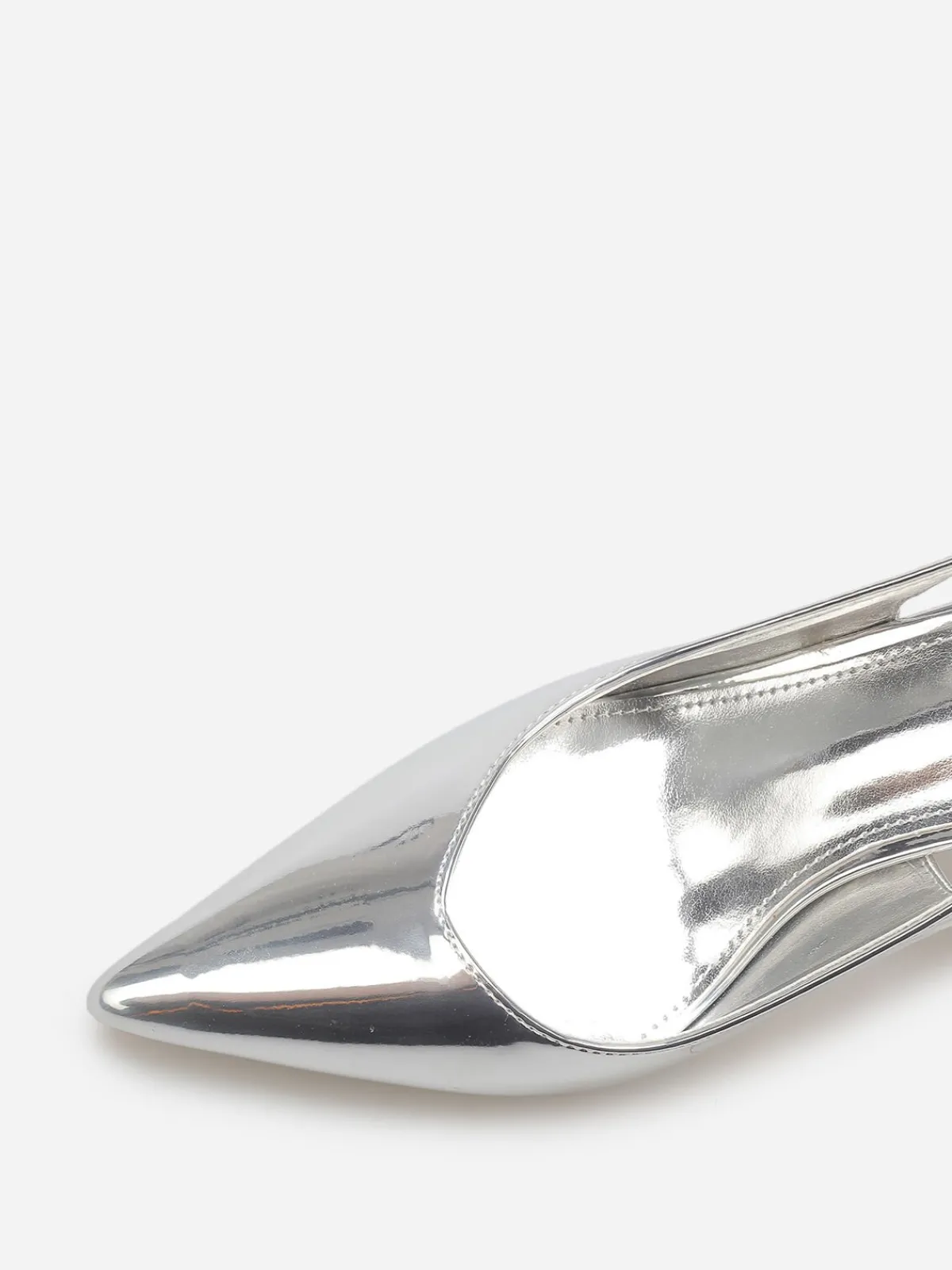 La Modeuse Escarpins slingback vernis Argenté