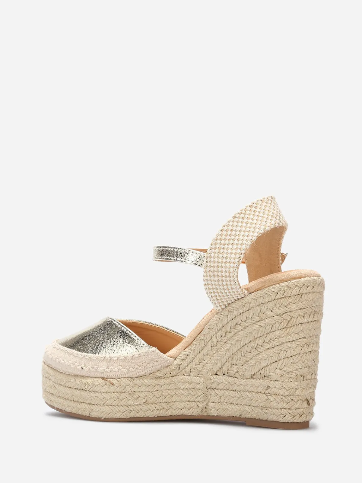 Best La Modeuse Espadrilles compensées à bride Doré
