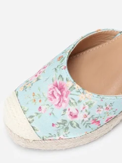Sale La Modeuse Espadrilles compensées à fleurs Vert