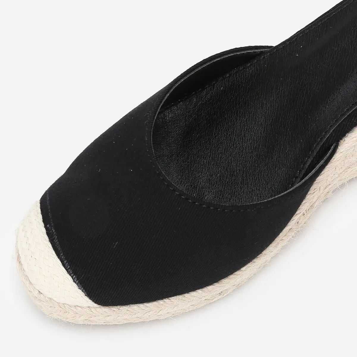 New La Modeuse Espadrilles compensées avec ruban à nouer Noir