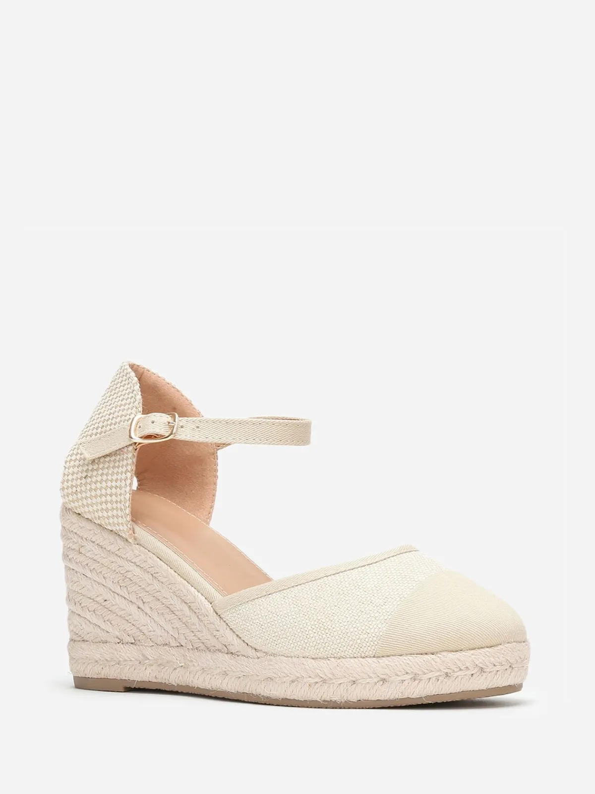 Hot La Modeuse Espadrilles compensées en toile Beige
