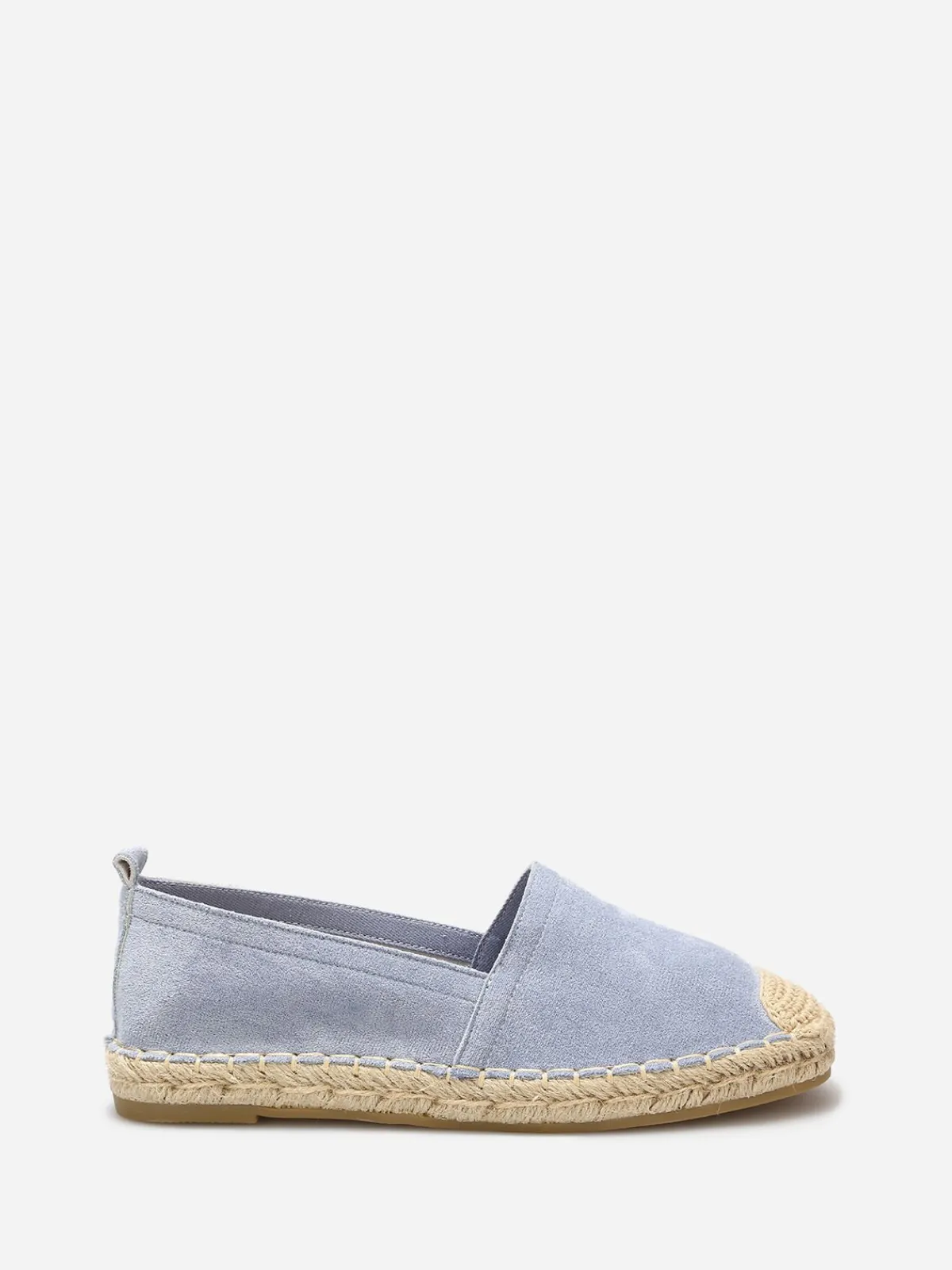 Outlet La Modeuse Espadrilles en suédine à bout carré BleuDenim