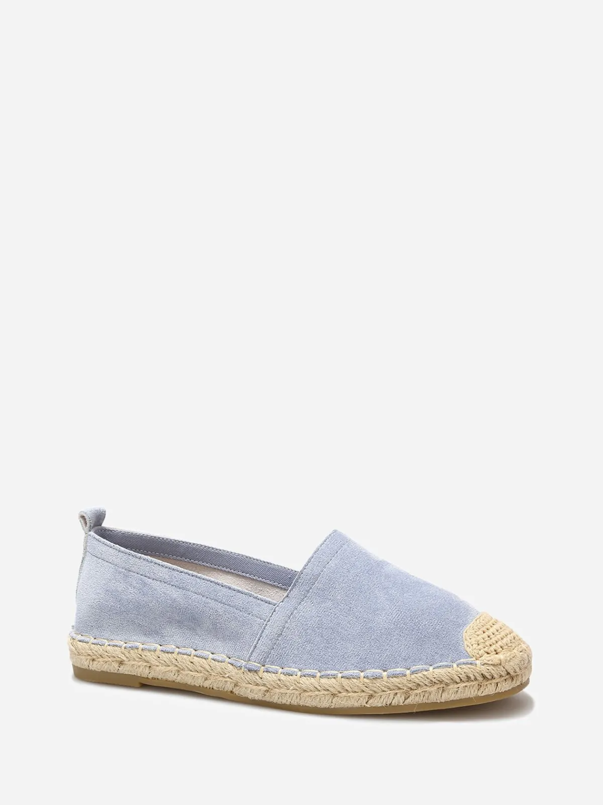 Outlet La Modeuse Espadrilles en suédine à bout carré BleuDenim