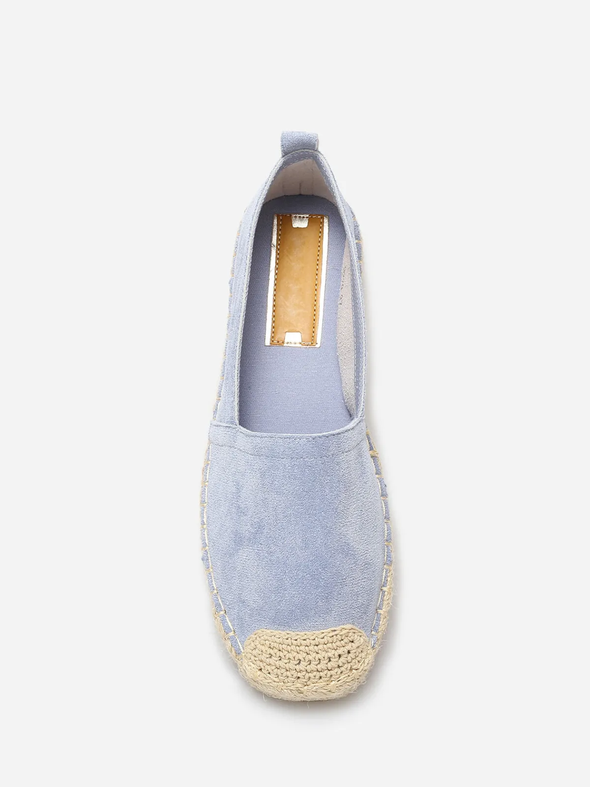 Outlet La Modeuse Espadrilles en suédine à bout carré BleuDenim