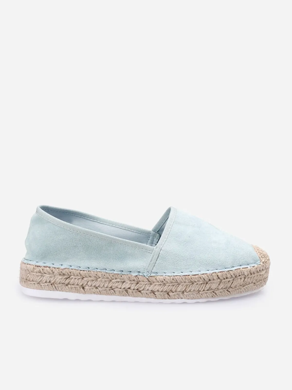 Clearance La Modeuse Espadrilles suédine à plateforme BleuClair