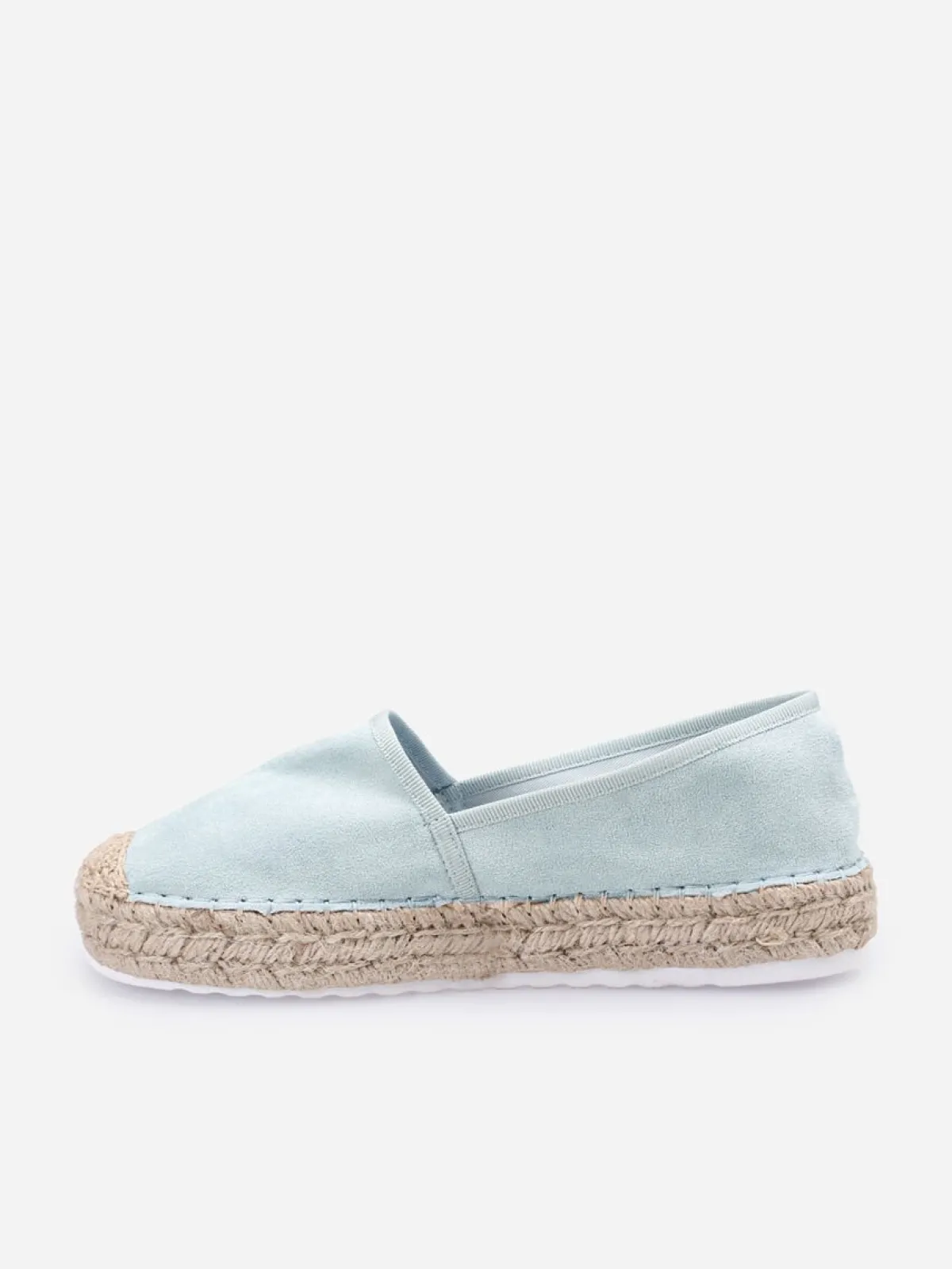 Clearance La Modeuse Espadrilles suédine à plateforme BleuClair