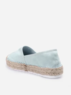 Clearance La Modeuse Espadrilles suédine à plateforme BleuClair