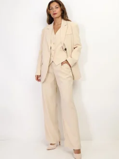 Clearance La Modeuse Gilet de costume à boutons officier Beige