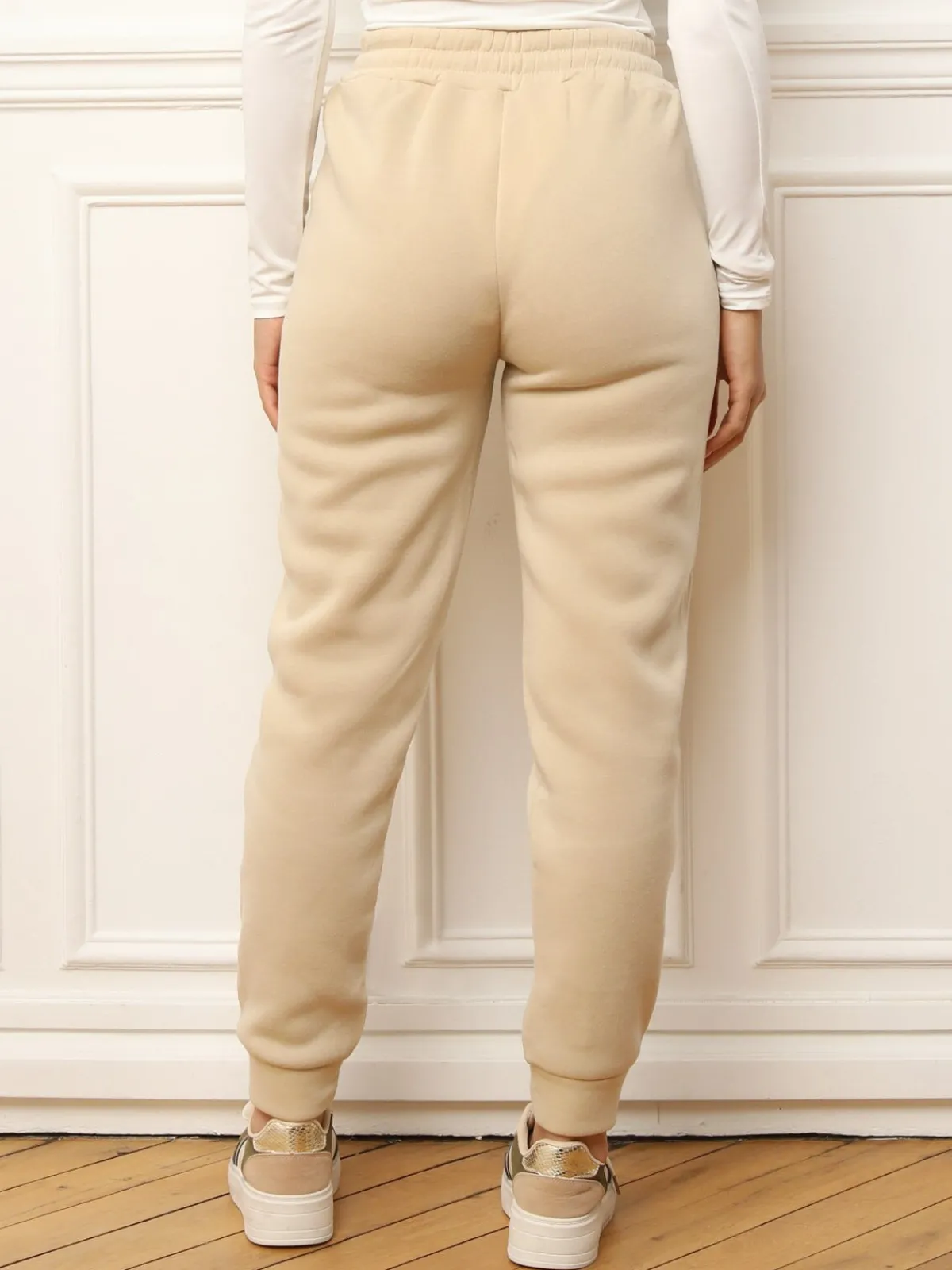 Discount La Modeuse Jogging classique à taille haute Beige