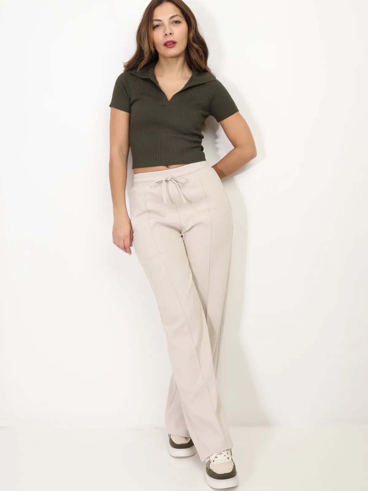 Best La Modeuse Jogging droit et coutures apparentes Beige