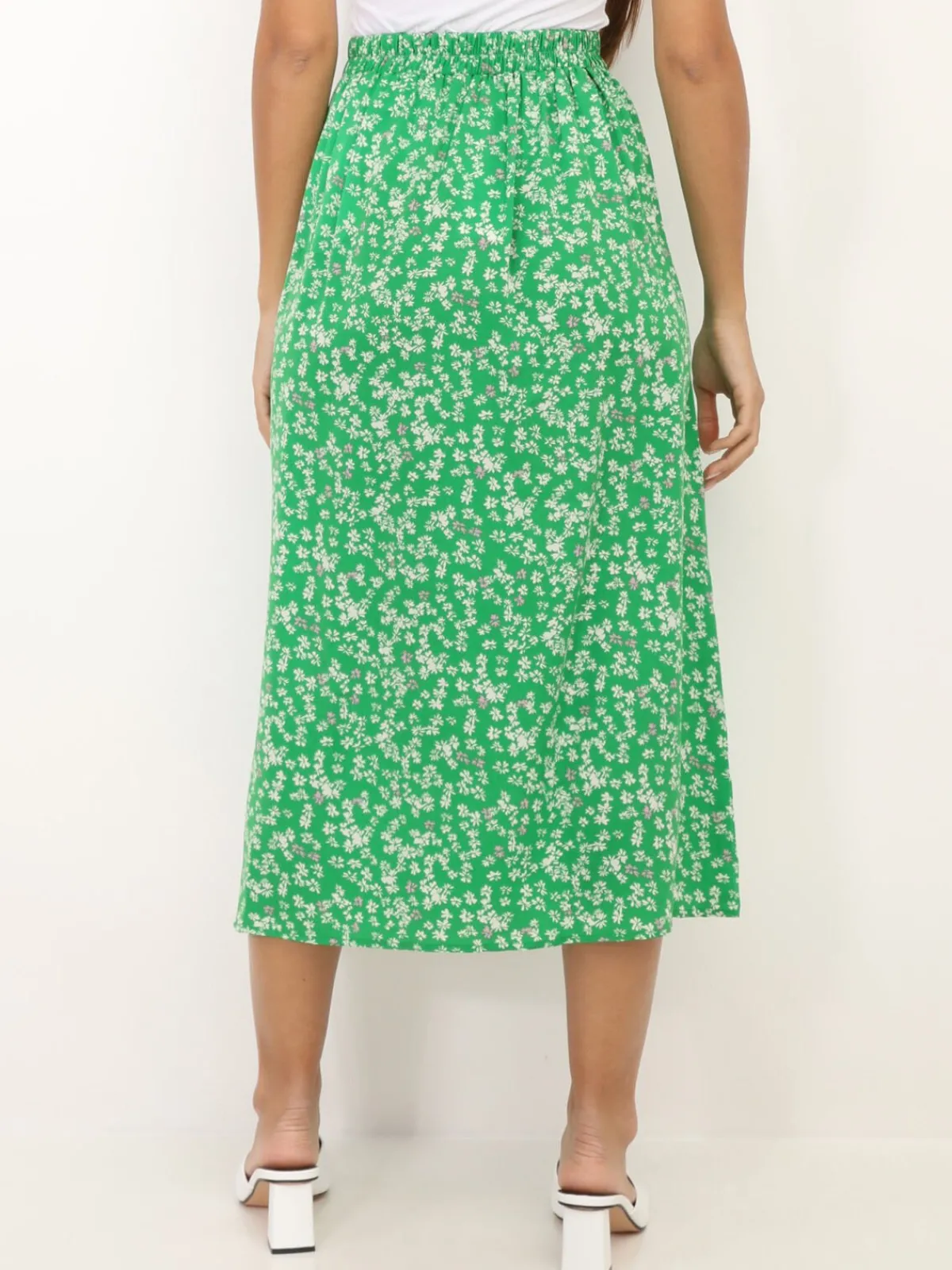 Clearance La Modeuse Jupe fendue à motif petites fleurs Vert