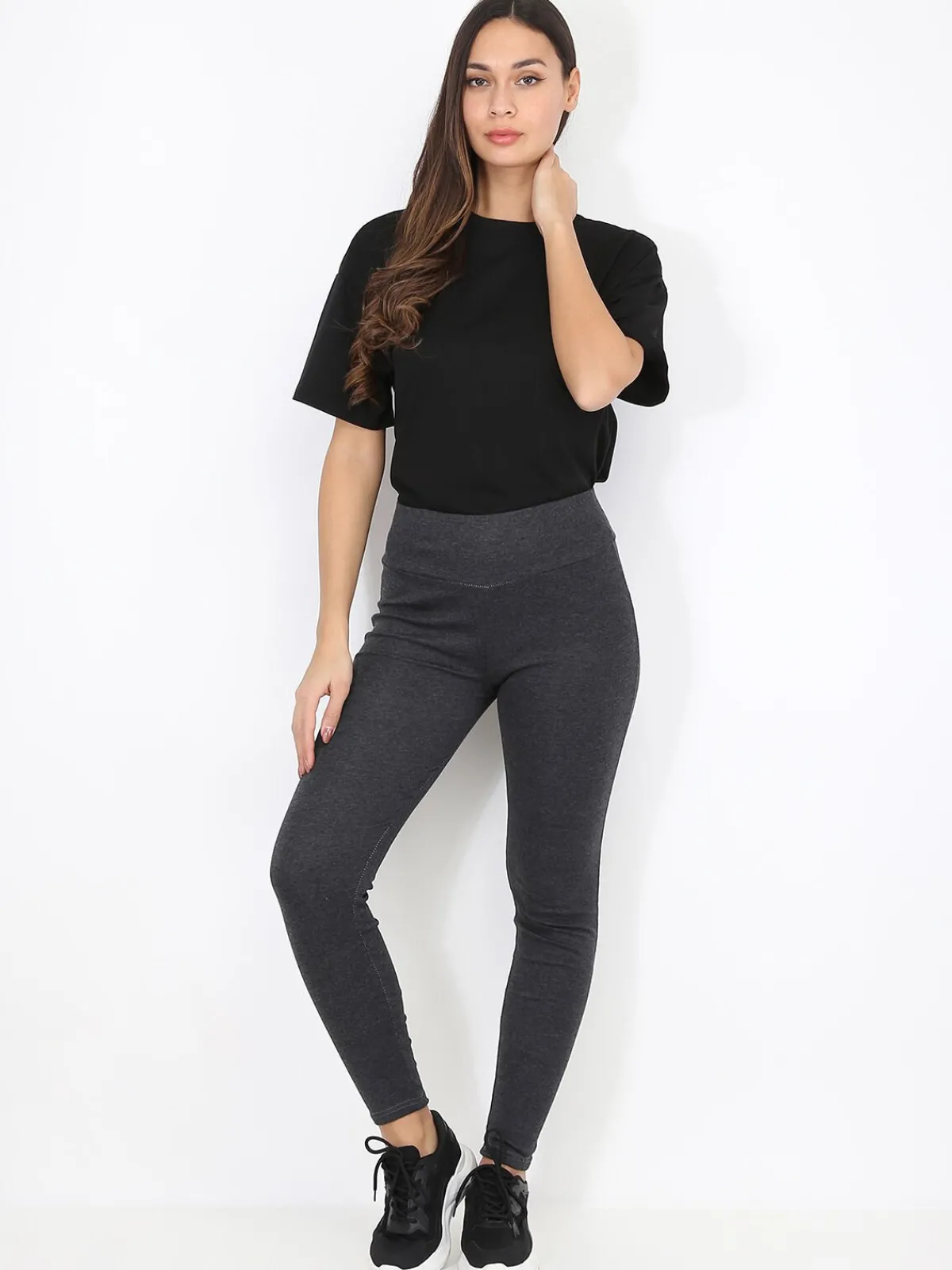 La Modeuse Legging taille haute stretch grisfoncé