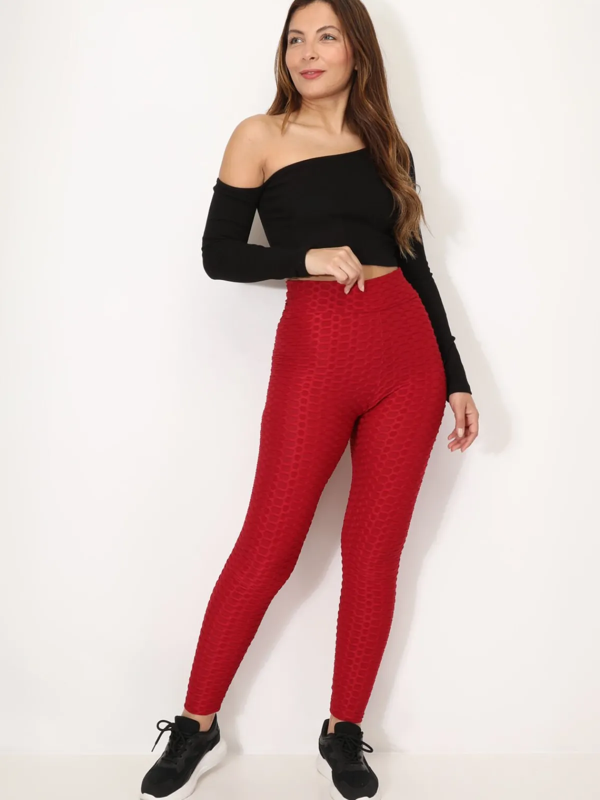 New La Modeuse Legging texturé effet push-up Rouge