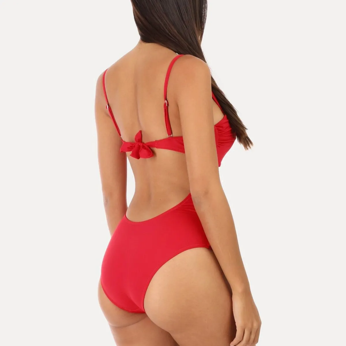 Sale La Modeuse Maillot de bain avec empiècements en tulle Rouge