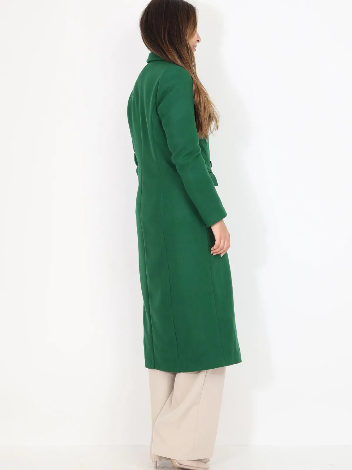Clearance La Modeuse Manteau long à boutons Vert