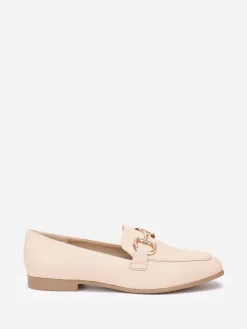 Hot La Modeuse Mocassins à bout carré et anneaux Beige