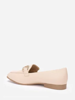 Hot La Modeuse Mocassins à bout carré et anneaux Beige