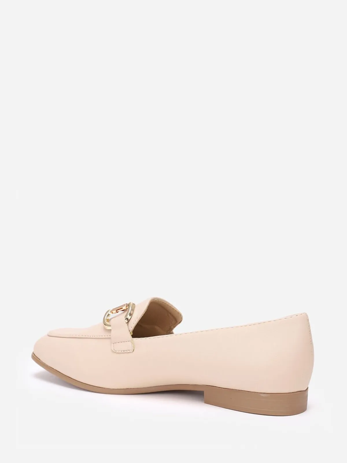 Hot La Modeuse Mocassins à bout carré et anneaux Beige
