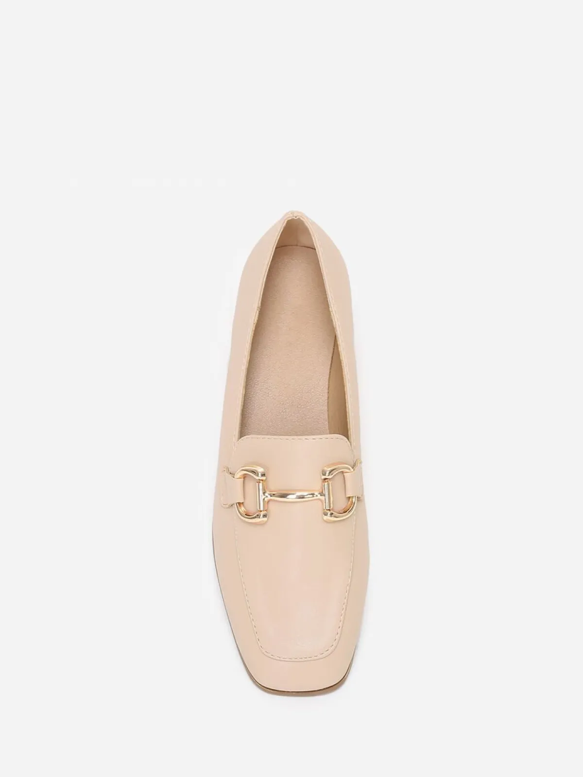 Hot La Modeuse Mocassins à bout carré et anneaux Beige
