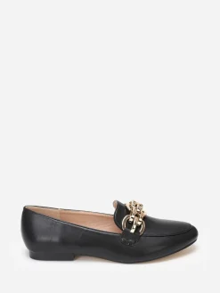 La Modeuse Mocassins à bride chaîne Noir
