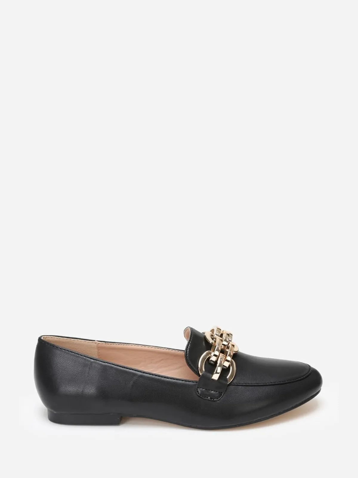 La Modeuse Mocassins à bride chaîne Noir