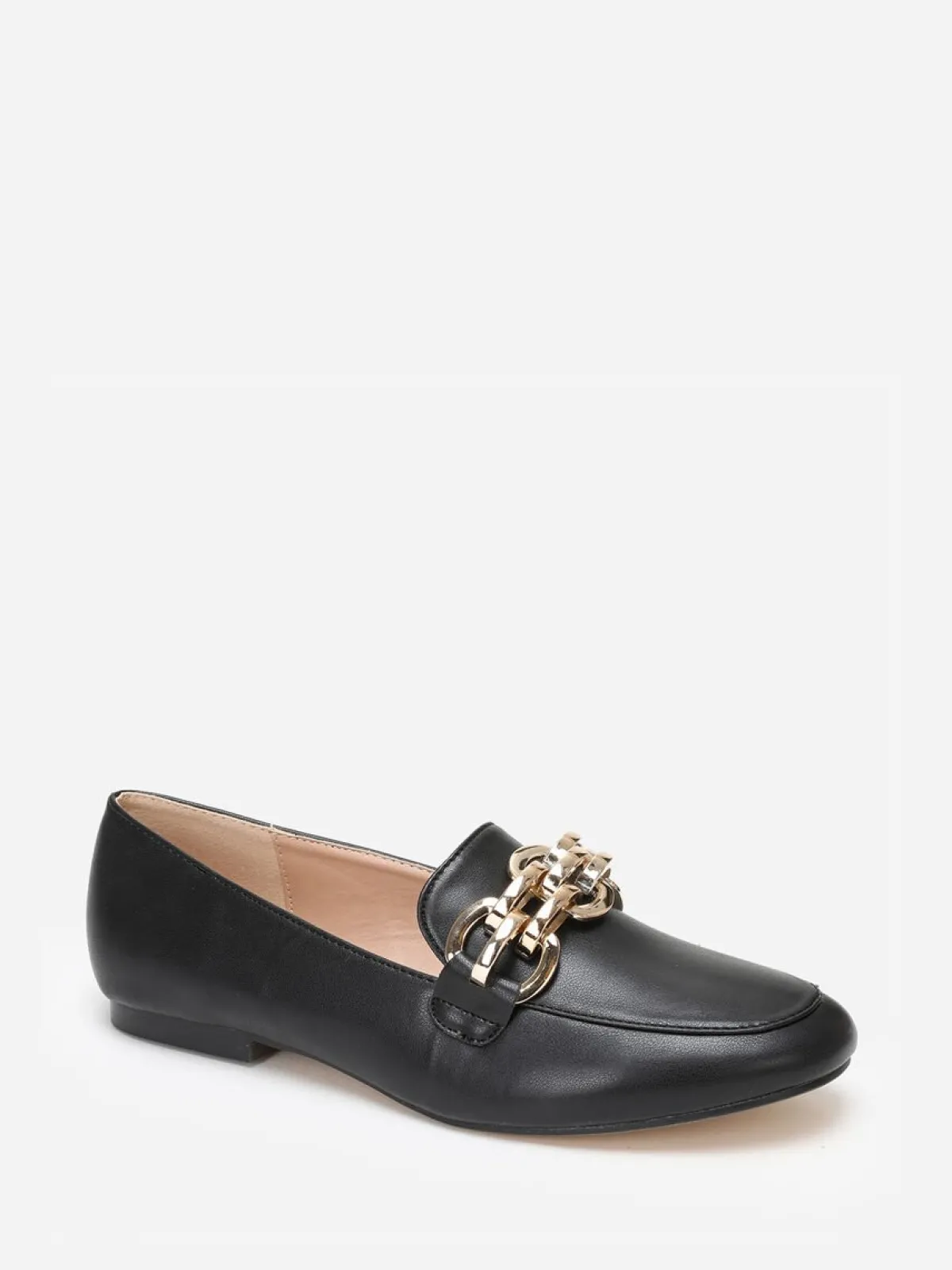 La Modeuse Mocassins à bride chaîne Noir