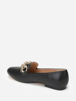 La Modeuse Mocassins à bride chaîne Noir