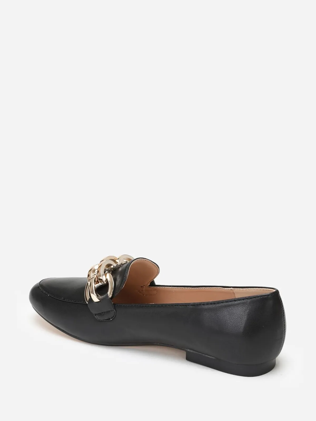 La Modeuse Mocassins à bride chaîne Noir
