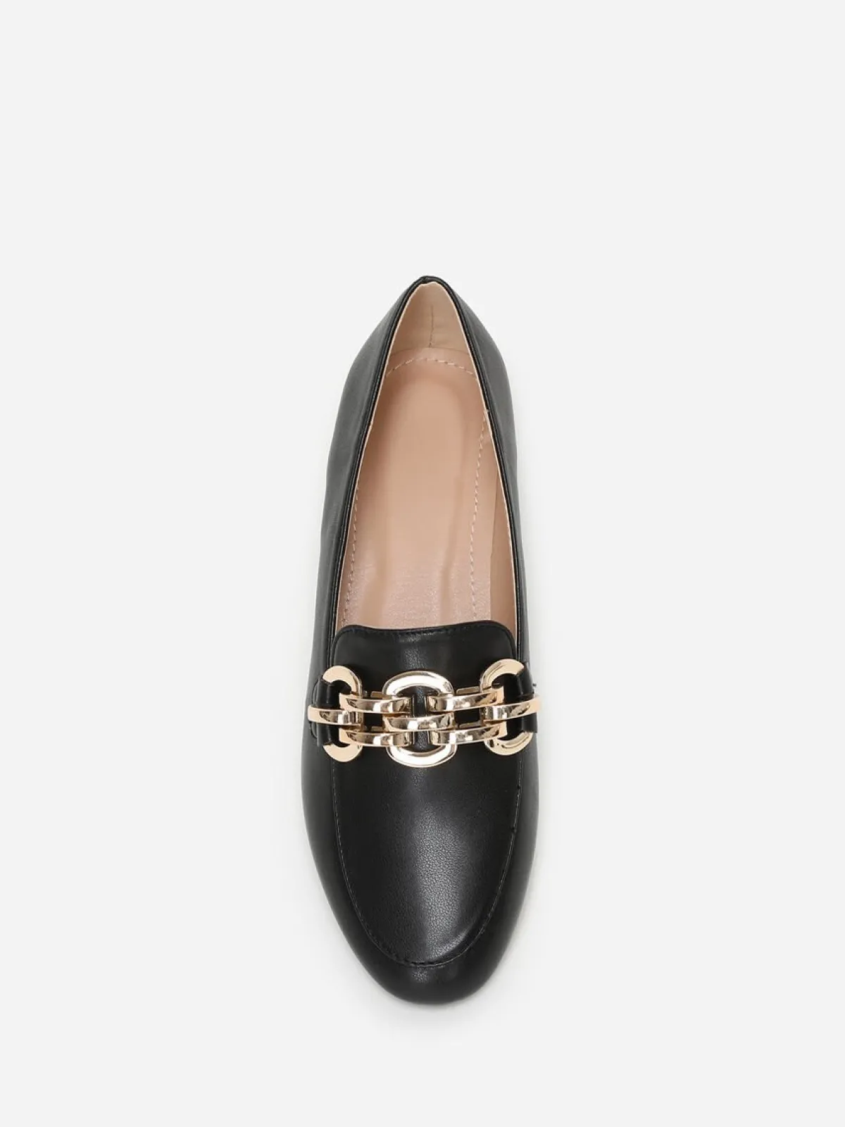 La Modeuse Mocassins à bride chaîne Noir