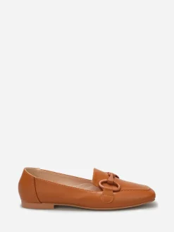 Best La Modeuse Mocassins à bride métallique et surpiqûres Camel
