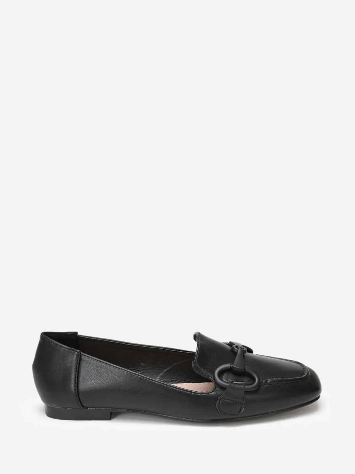 Online La Modeuse Mocassins à bride métallique et surpiqûres Noir