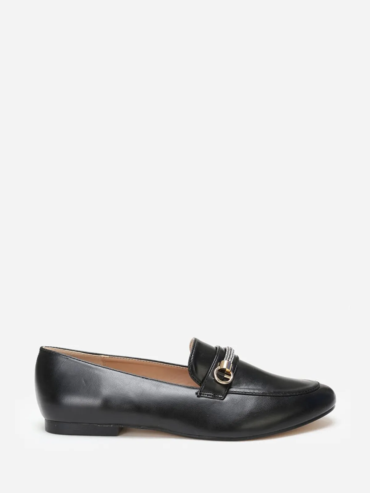Online La Modeuse Mocassins à bride strass Noir