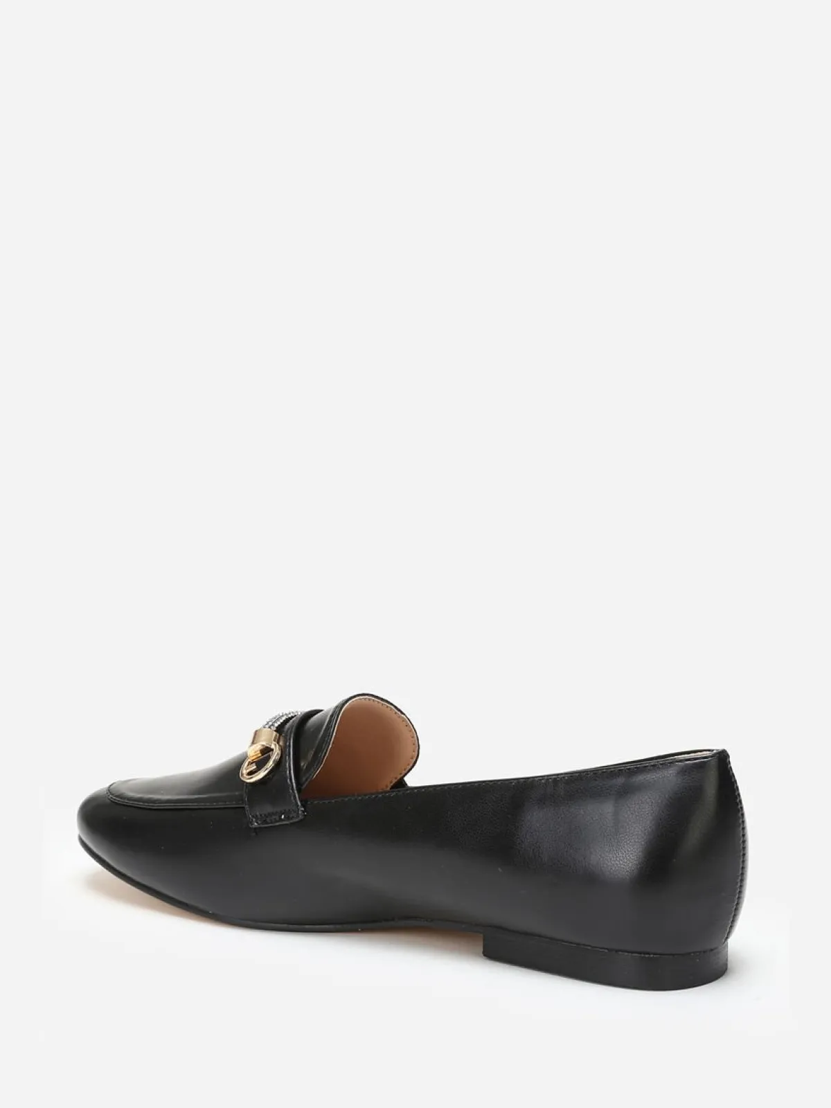 Online La Modeuse Mocassins à bride strass Noir