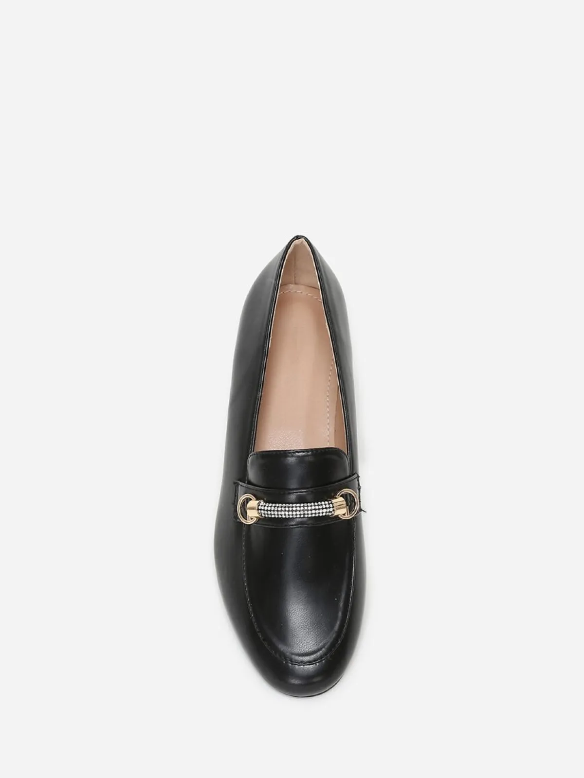 Online La Modeuse Mocassins à bride strass Noir