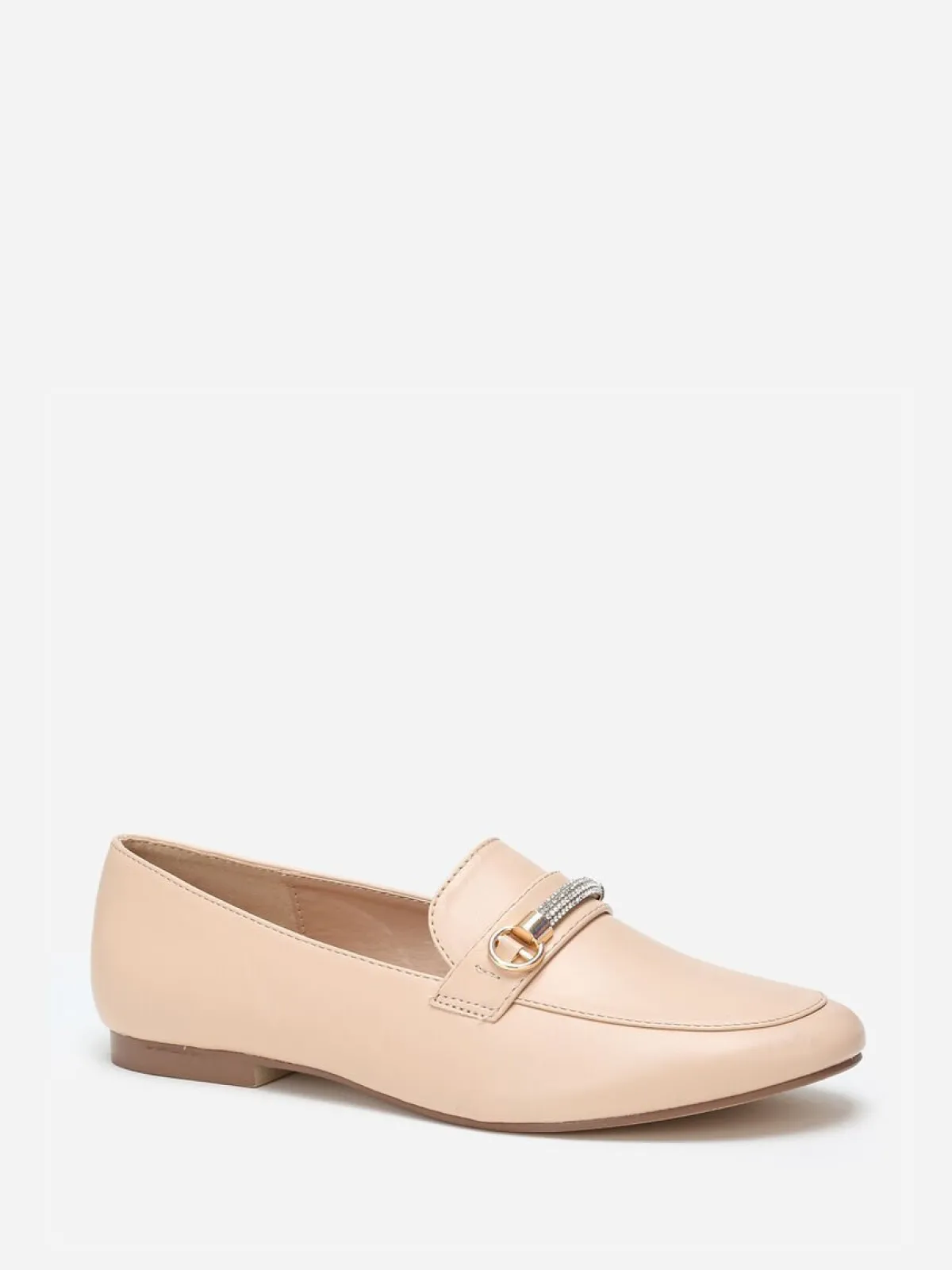 Sale La Modeuse Mocassins à bride strass Taupe