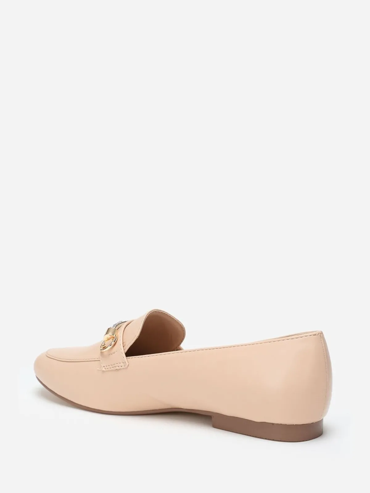 Sale La Modeuse Mocassins à bride strass Taupe