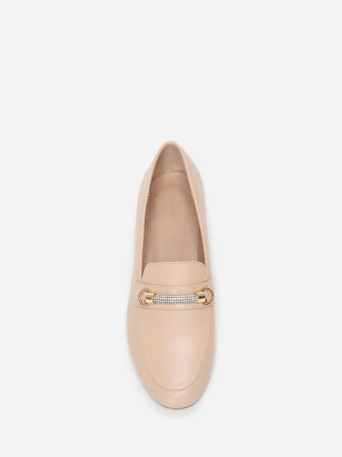 Sale La Modeuse Mocassins à bride strass Taupe