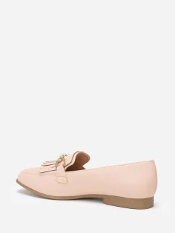 Outlet La Modeuse Mocassins  à franges et perles Beige