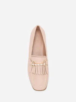 Outlet La Modeuse Mocassins  à franges et perles Beige