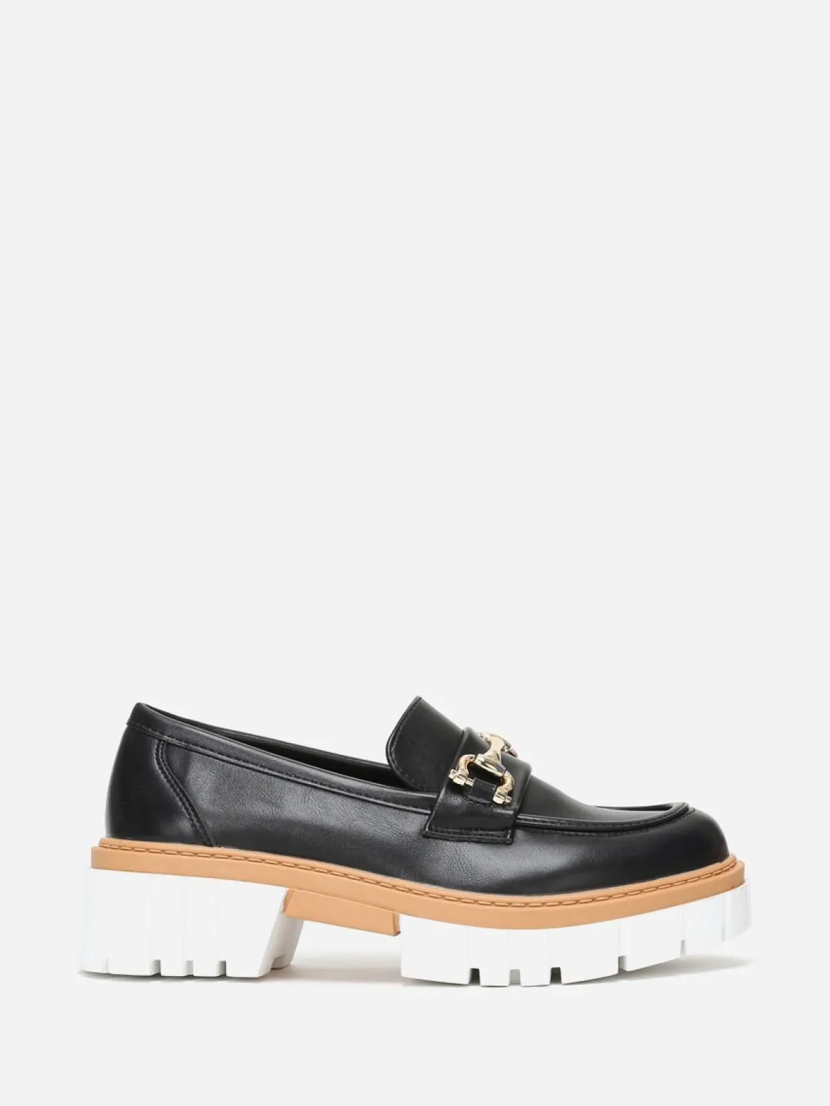 Online La Modeuse Mocassins à semelle crantée bicolore Noir
