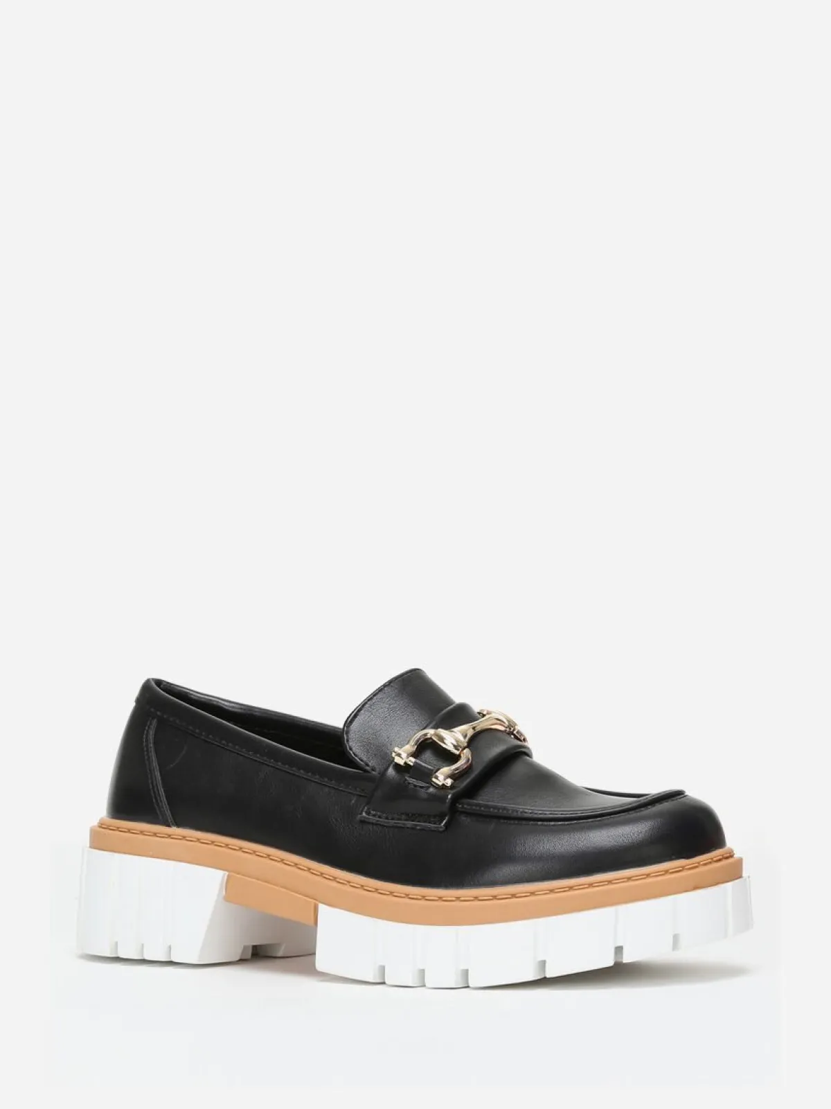 Online La Modeuse Mocassins à semelle crantée bicolore Noir