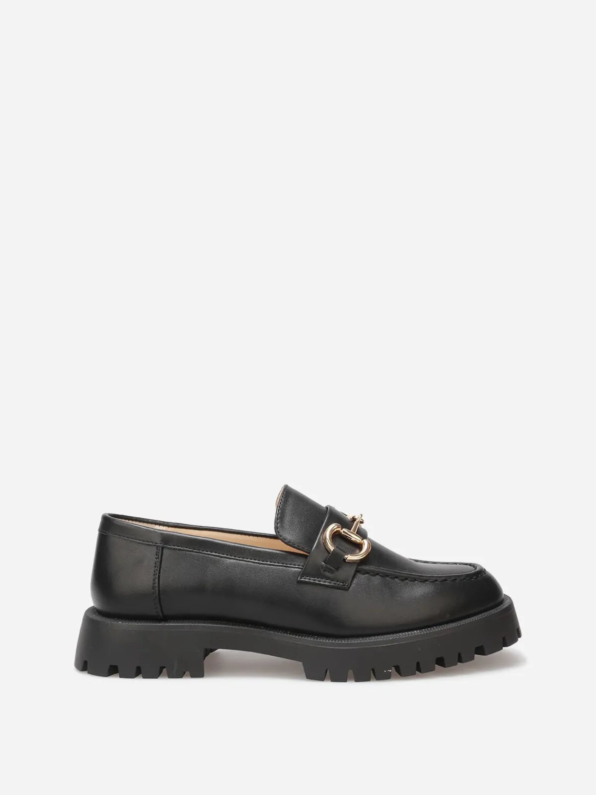 Sale La Modeuse Mocassins à semelle crantée et mors doré Noir