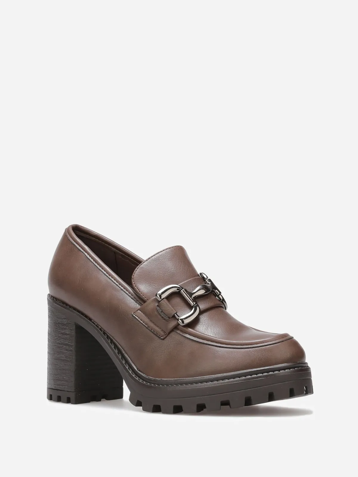 Sale La Modeuse Mocassins à talon cranté Marron
