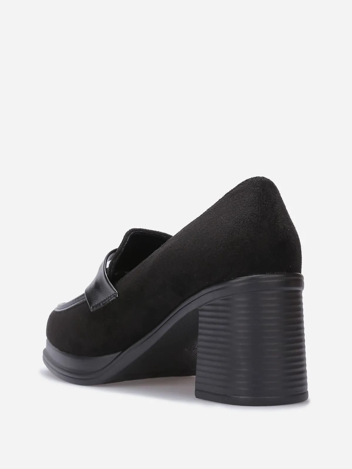 Online La Modeuse Mocassins à talon en suédine Noir