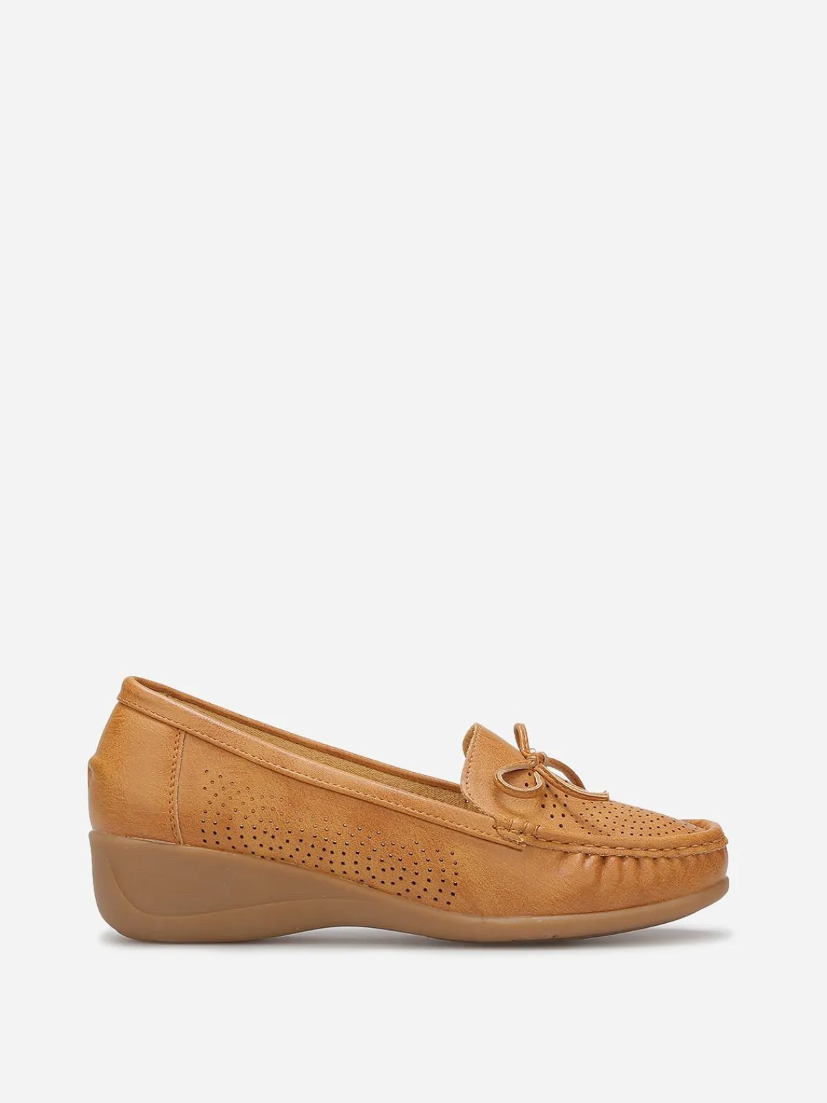 Sale La Modeuse Mocassins ajourés avec petit n艙ud Camel