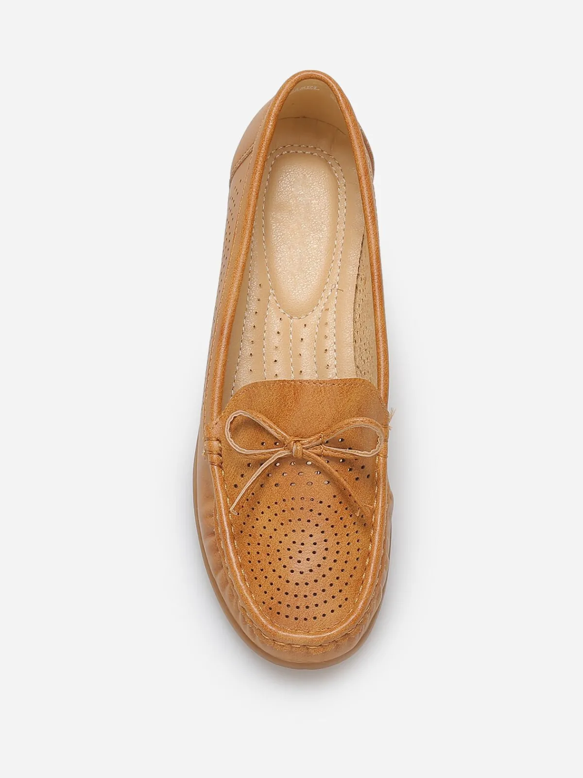 Sale La Modeuse Mocassins ajourés avec petit n艙ud Camel