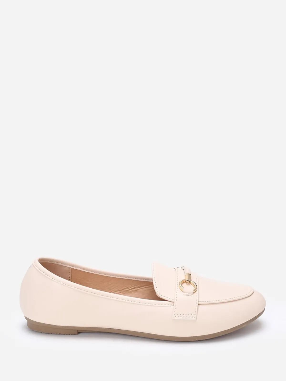 Clearance La Modeuse Mocassins arrondis à bride Beige
