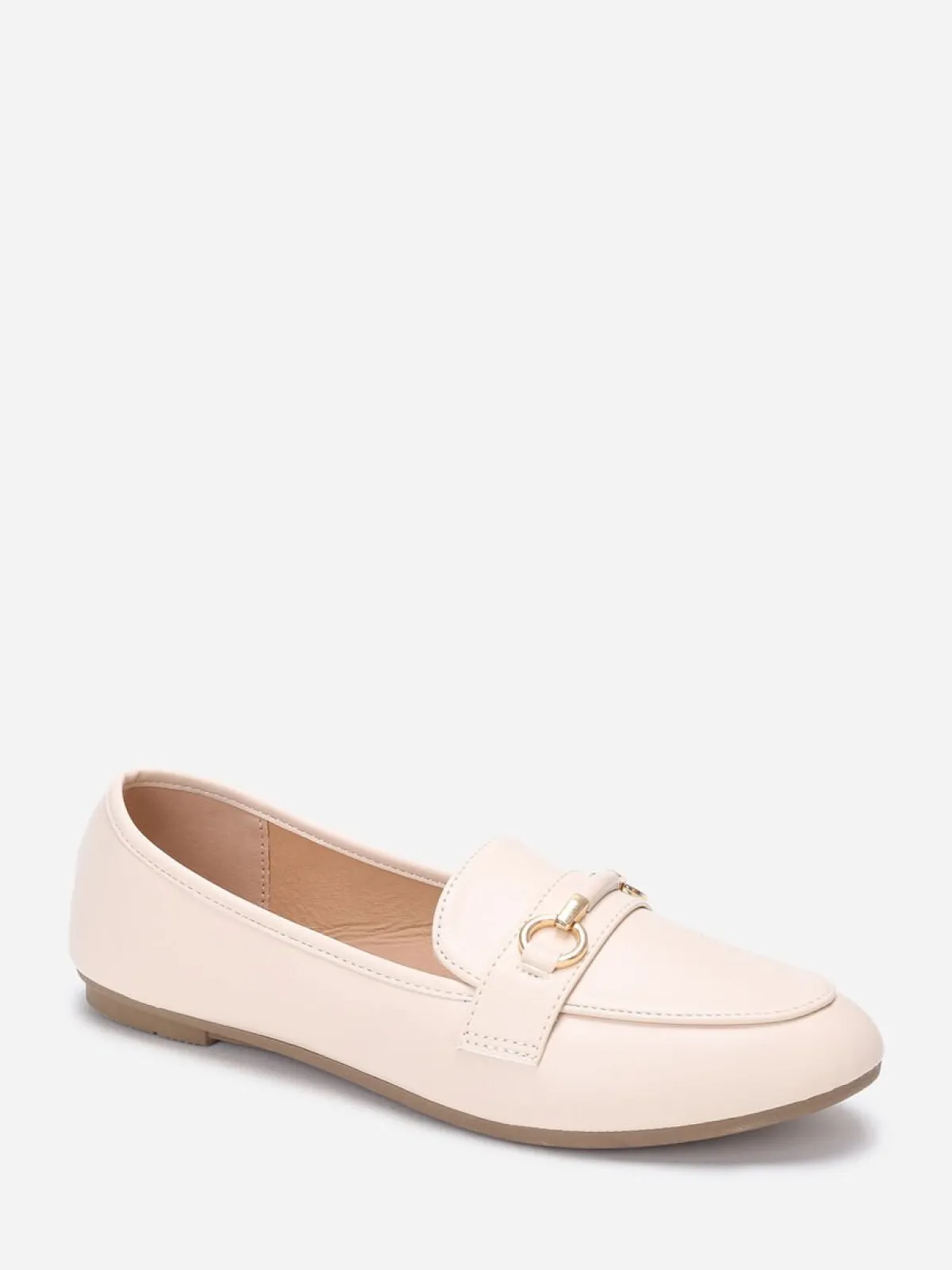 Clearance La Modeuse Mocassins arrondis à bride Beige